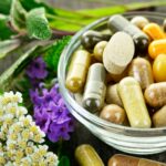 Herbs with alternative medicine herbal supplements and pills